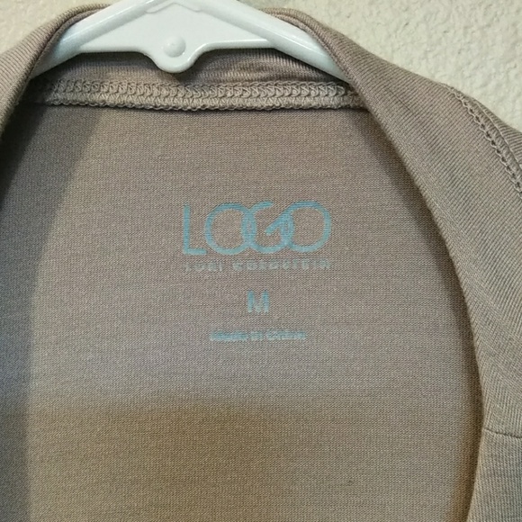 LOGO Mauve Blush Button Down Cardigan Ruffle Hem - Picture 8 of 8